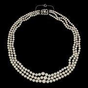 Art Deco Pearl Necklace 9ct Gold Diamond Clasp Circa 1920