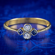 Art Deco Sapphire Diamond Cluster Ring Circa 1920
