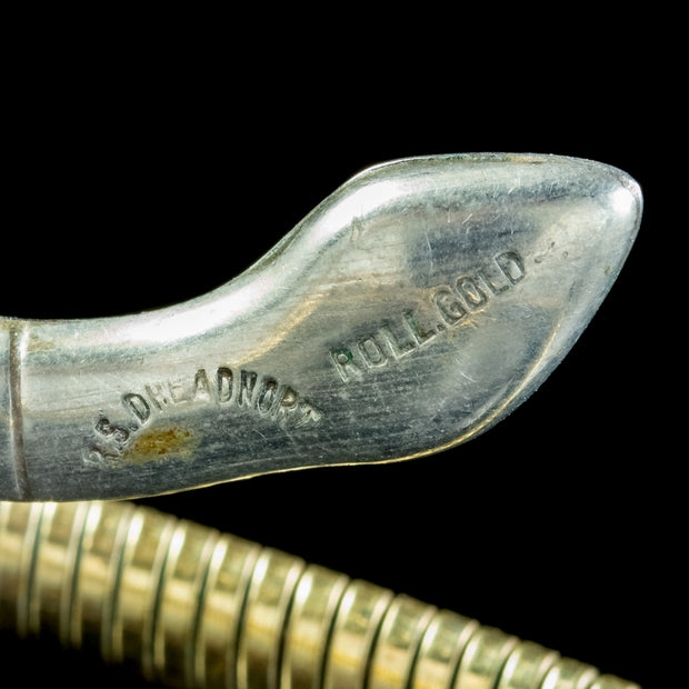 Art Deco Snake Bangle 9ct Rolled Gold Circa 1930