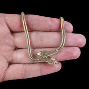 Art Deco Egyptian Revival Snake Chain Necklace Gold Plated Circa 1930 hand