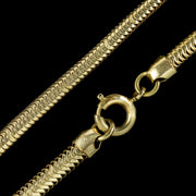 Art Deco Egyptian Revival Snake Chain Necklace Gold Plated Circa 1930 clasp