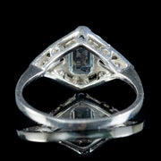 Art Deco Style Aquamarine Diamond Cluster Ring 