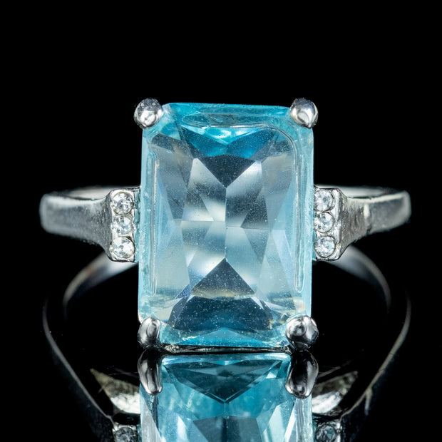 Art Deco Style Blue Paste Ring 