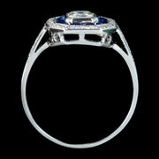 Art Deco Style Diamond Cluster Ring 18ct Gold 0.70ct Of Diamond