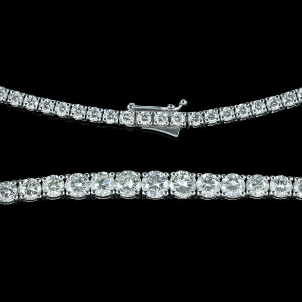 Art Deco Style Diamond Riviere Necklace 18ct Gold 20ct Of Diamond
