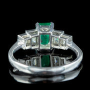 Art Deco Style Emerald Diamond Ring 1ct Emerald