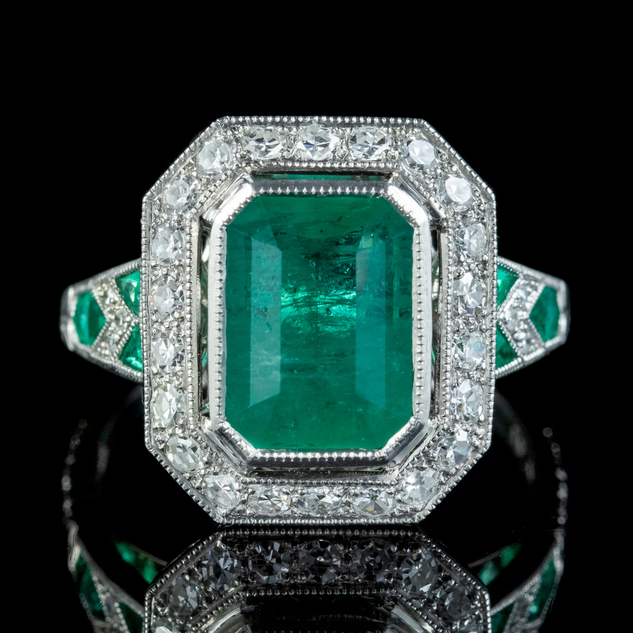 Art Deco Style Emerald Diamond Ring 2.25ct Of Emerald – Laurelle ...