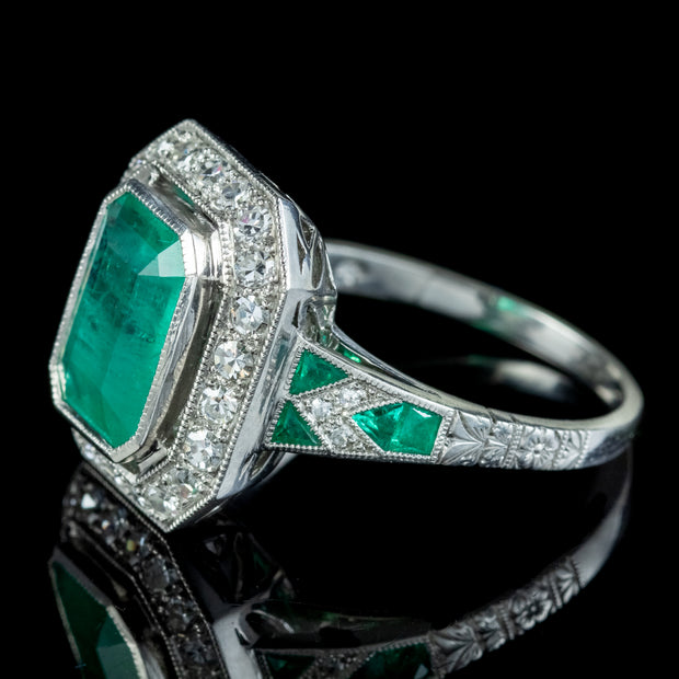 Art Deco Style Emerald Diamond Ring 2.25ct Of Emerald – Laurelle ...