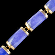 Art Deco Style Lavender Jade Bracelet 9ct Gold