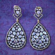 Art Deco Style Moonstone Diamond Drop Earrings cover