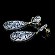 Art Deco Style Moonstone Diamond Drop Earrings side