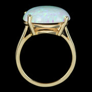 Art Deco Style Opal Cocktail Ring 9ct Gold 17ct Opal
