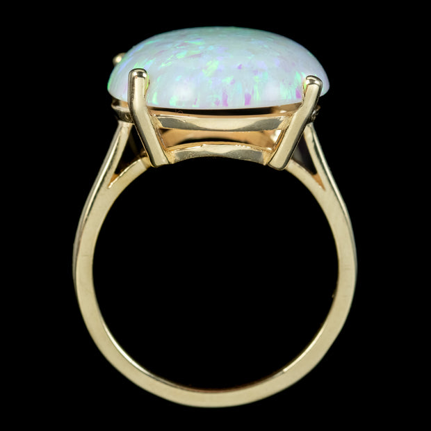 Art Deco Style Opal Cocktail Ring 9ct Gold 17ct Opal