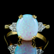 Art Deco Style Opal Cz Ring 5ct Opal