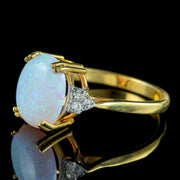 Art Deco Style Opal Cz Ring 5ct Opal