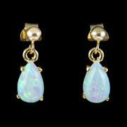 Art Deco Style Opal Drop Earrings 9ct Gold 0.80ct Opals