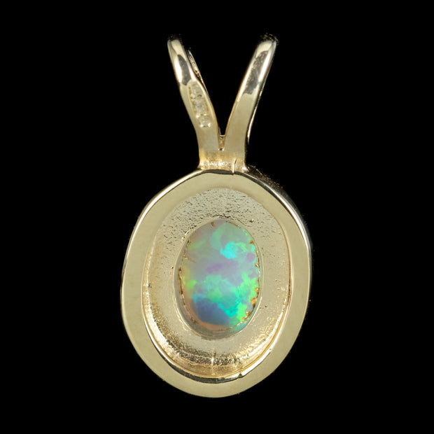 Art Deco Style Opal Pendant 9ct Gold 