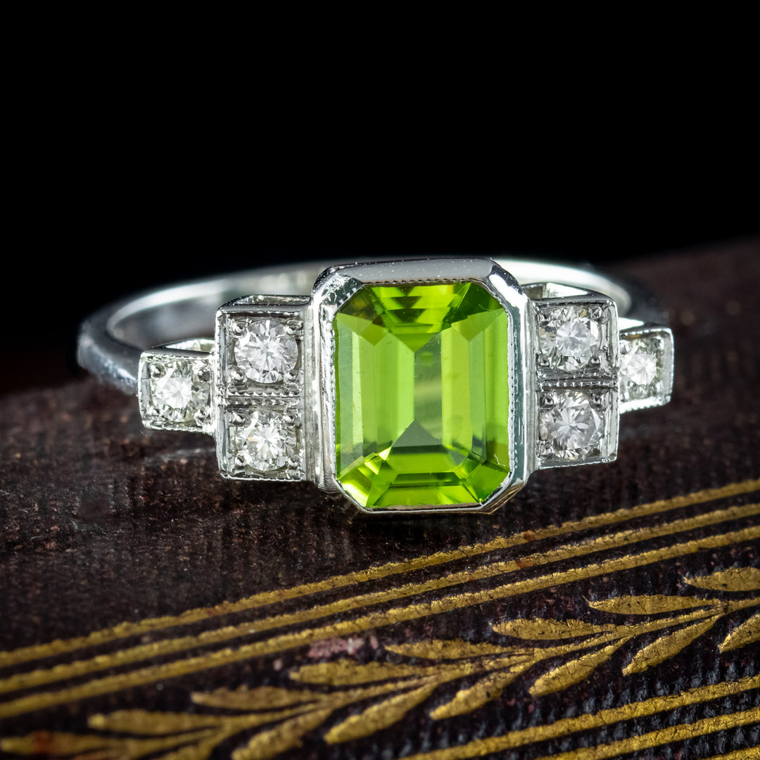 Estate Ex-Large Pear Shaped Peridot buy Art Deco Peridot Ring Vintage Peridot