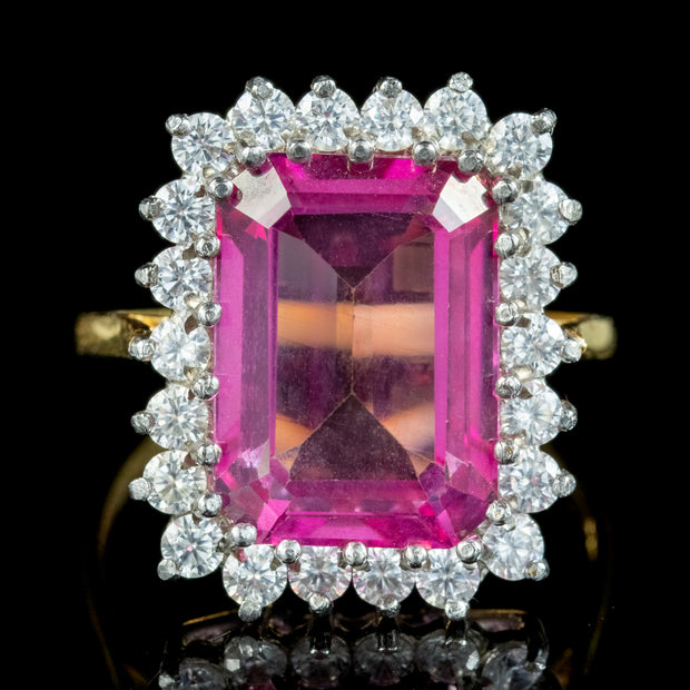 Art Deco Style Pink Topaz Cocktail Ring 9ct Topaz
