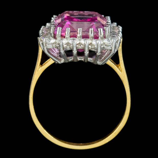 Art Deco Style Pink Topaz Cocktail Ring 9ct Topaz