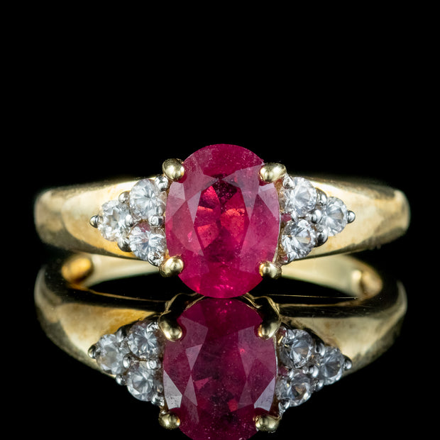 Art Deco Style Ruby Sapphire Ring 1.5ct Ruby
