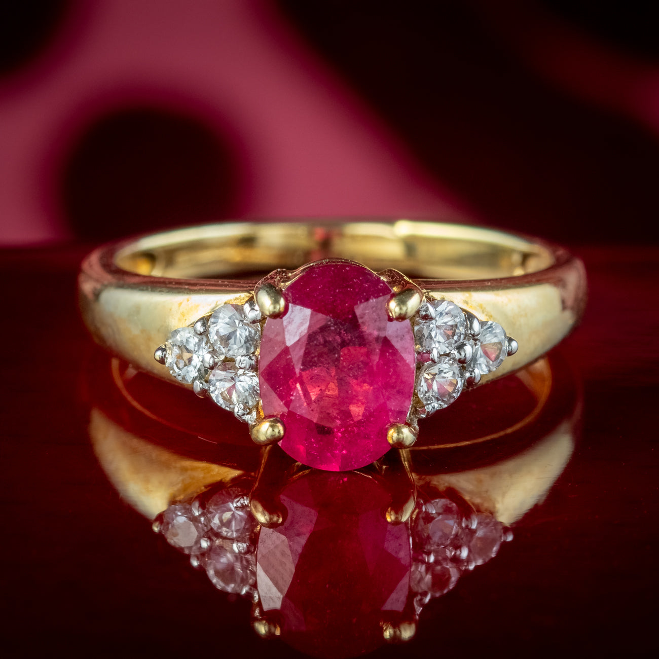 Ruby Styling Art Deco Style Synthetic Ruby Sapphire Ring 1.5ct Ruby – Laurelle ...