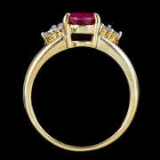 Art Deco Style Ruby Sapphire Ring 1.5ct Ruby