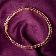 Art Deco Style Ruby Tennis Bracelet 18ct Gold 6.5ct Total