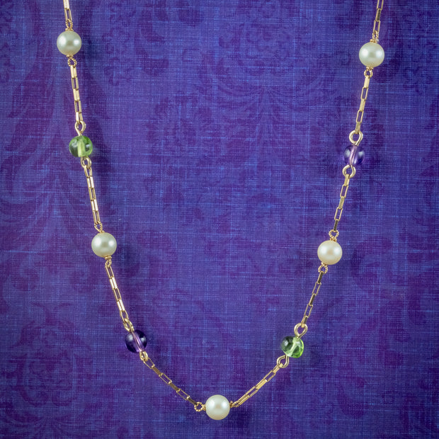 Art Deco Suffragette Chain Necklace 9ct Gold cover