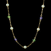 Art Deco Suffragette Chain Necklace 9ct Gold front