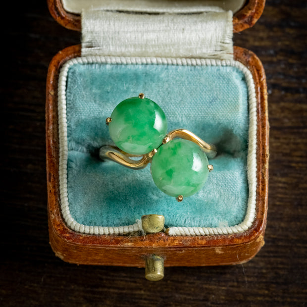 Art Deco Toi Et Moi Jade Ring 4ct Of Jade Circa 1920