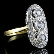 Art Deco 18Ct Gold On Silver Paste Ring