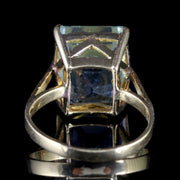 Art Deco Aquamarine Ring 18Ct Gold 15Ct Aquamarine