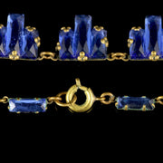 Art Deco Czech Necklace Blue Mirror Glass Circa 1920