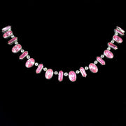 Art Deco Pink Paste Riviere Necklace