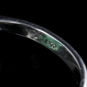Art Deco Emerald Diamond Platinum Ring 8Ct Emerald 1.20Ct Diamond