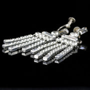 Art Deco Paste Silver Chandelier Earrings