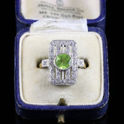 Art Deco Style Paste And Peridot Ring