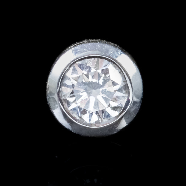 Edwardian Style Solitaire Diamond Stud Earrings single