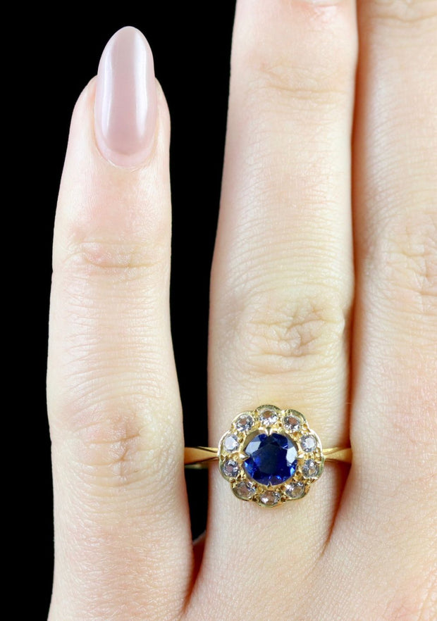 Real Blue Spinel Rings Antique Victorian Synthetic Blue Spinel Ring 9ct Gold Circa 1900 ...