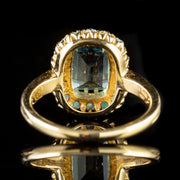 Blue Topaz Opal Ring 9Ct Gold 1.80Ct Topaz