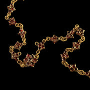 Bohemian Garnet Gold Drop Necklace