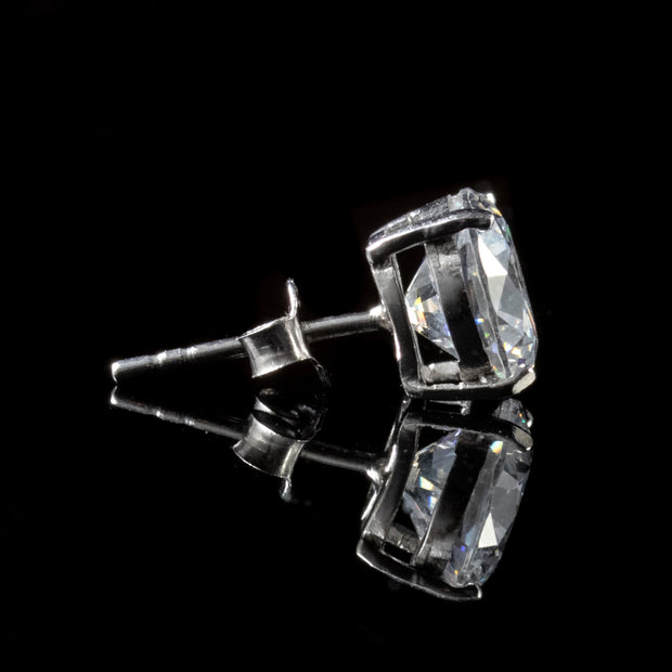 Cz Stud Earrings Sterling Silver 2Ct Cubic Zirconia