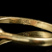 Cz Tanzanite Quartz Trilogy Ring 9Ct Gold On Silver