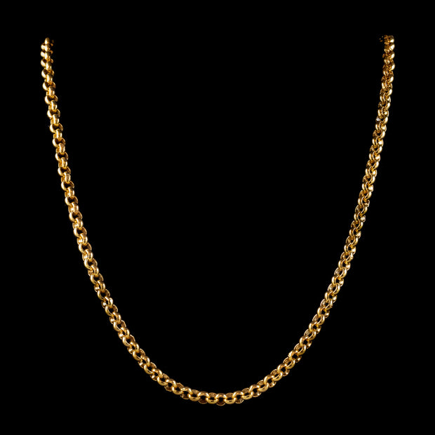 CABLE CHAIN NECKLACE STERLING SILVER 18CT GOLD GILT front 2