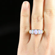 Colourful Opal And Paste Five Stone Ring