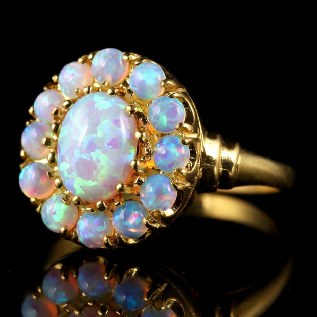 Opal Ring 18Ct Gold Silver Ring