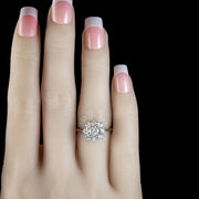 Vintage Diamond Cluster Engagement Ring Platinum 1.30ct Of Diamond