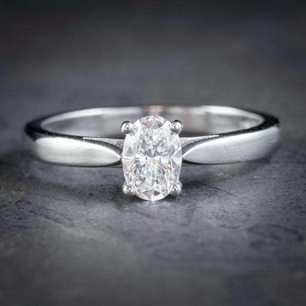 Diamond Solitaire Engagement Ring 18ct White Gold 0.75ct Diamond