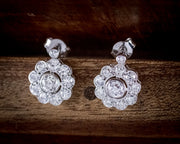 Diamond Cluster Earrings 18Ct White Gold 2.70Ct Of Diamond